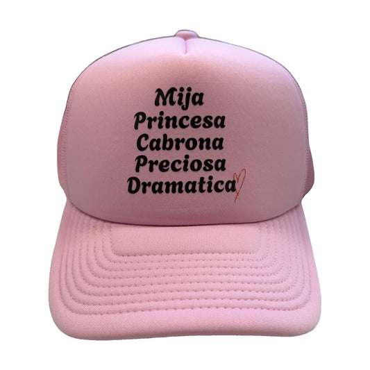Mija Princesa pink trucker hat by Di Snapback