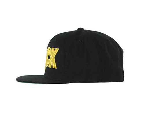 BLACK IN GOLD LETTERING SNAPBACK