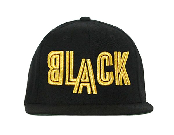 BLACK IN GOLD LETTERING SNAPBACK