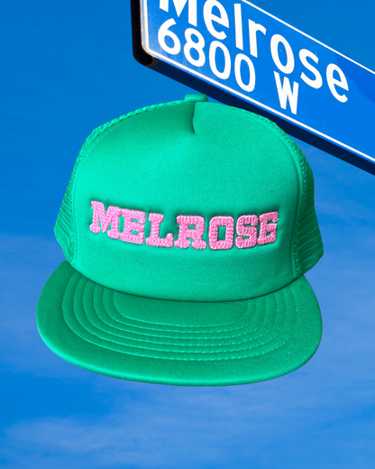 Kelly Green Melrose Chainstitch Flatbill Trucker