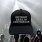 DETROIT BERLIN AMSTERDAM TECHNO TRUCKER HAT