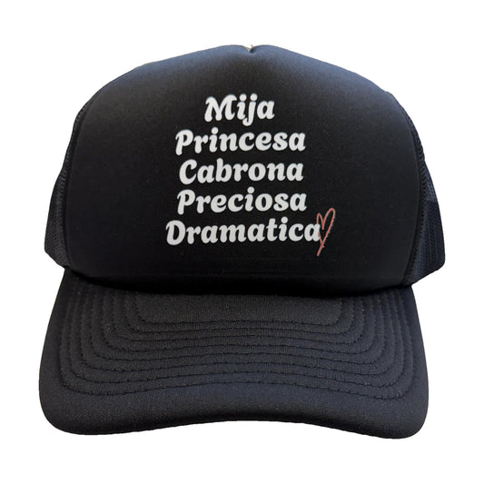 Mija Princesa black trucker hat by Di Snapback