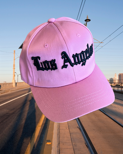 Los Angeles Pink Satin Dad Cap