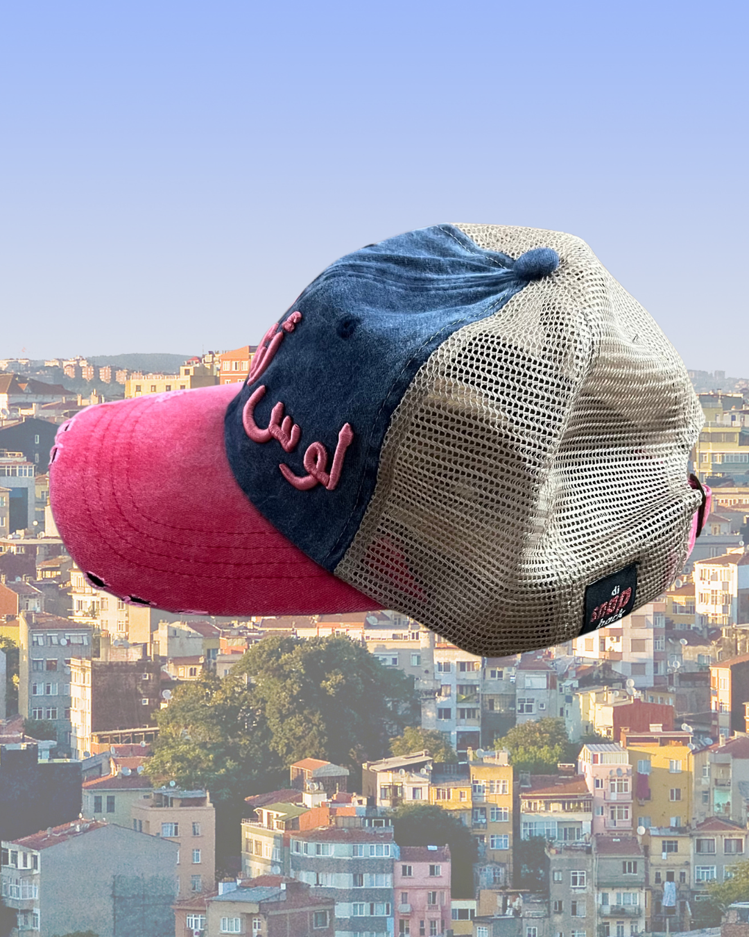 Los Angeles in Arabic Tri-Color Mesh Back Dad Cap