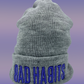 Bad Habits Bold Text Cable Knit Beanie
