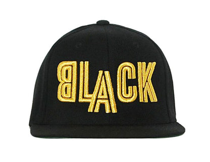 BLACK IN GOLD LETTERING SNAPBACK